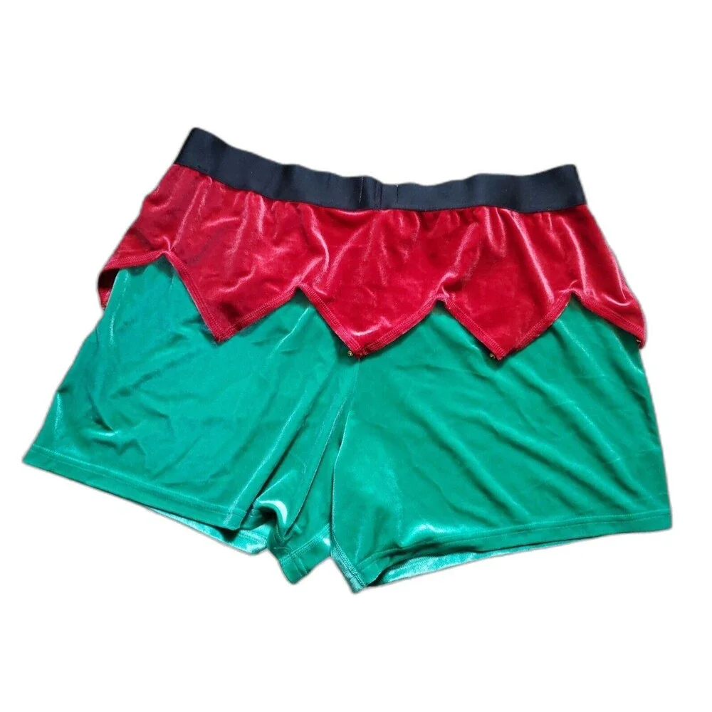 American Eagle Shorts Men XL Boxer Briefs Velour Christmas Holiday Elf Bells NEW